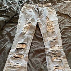 Distressed jeans